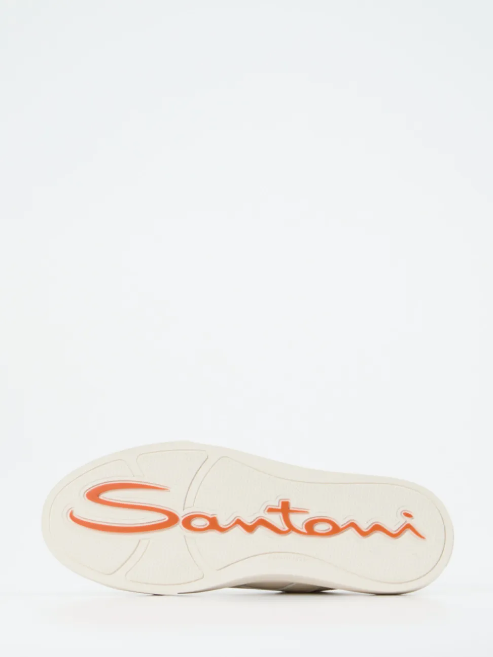 Santoni – Sneaker aus Kalbleder cremeweiß