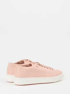 Santoni – Sneaker aus Kalbleder in Blassrosa