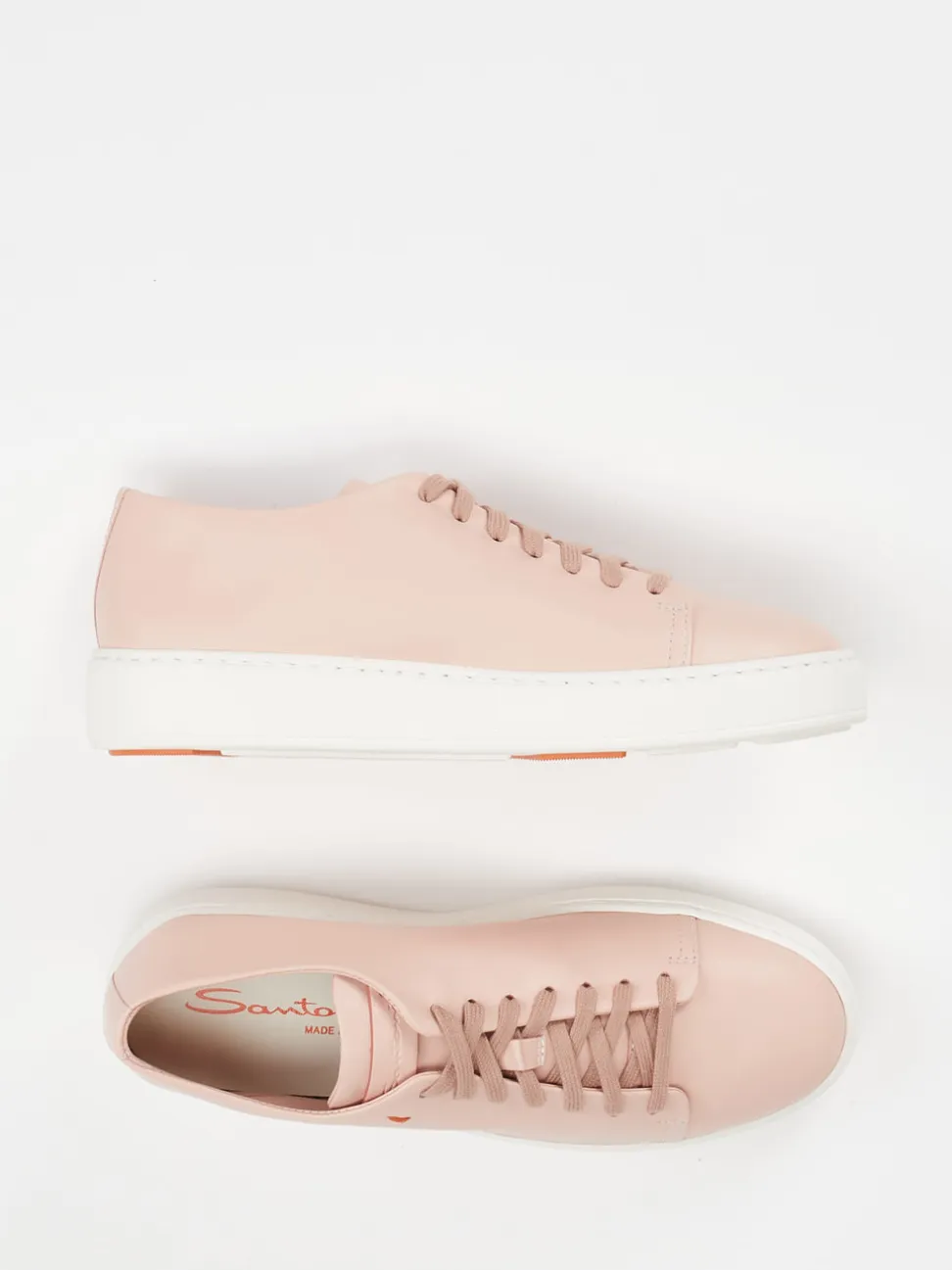 Santoni – Sneaker aus Kalbleder in Blassrosa
