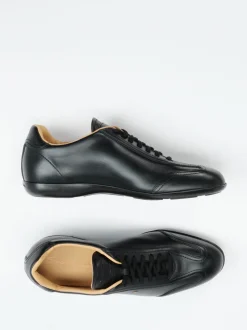 Santoni – Sneaker aus Kalbleder schwarz