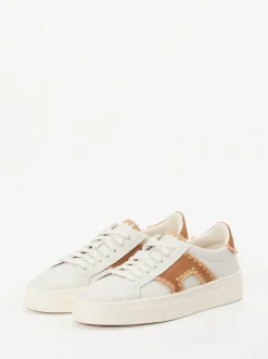 Santoni – Sneaker aus Kalbleder mit Veloursdetails