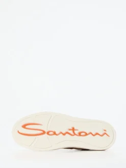 Santoni – Sneaker aus Kalbleder in Karamellbraun