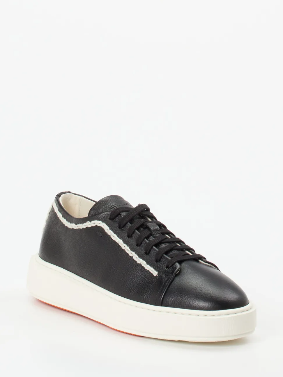 Santoni – Sneaker aus Kalbleder in Schwarz