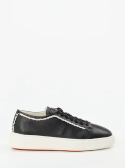 Santoni – Sneaker aus Kalbleder in Schwarz