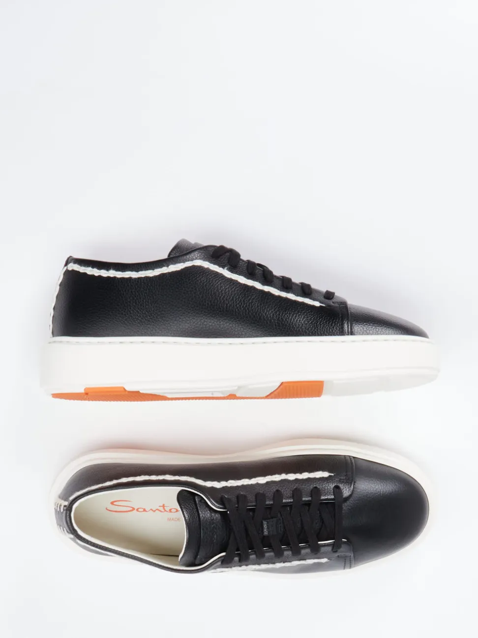 Santoni – Sneaker aus Kalbleder in Schwarz