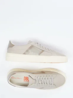 Santoni – Sneaker aus Kalbleder in Steingrau