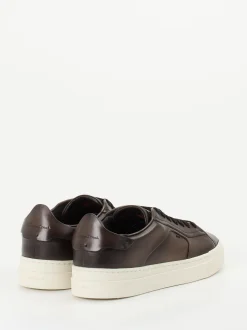 Santoni – Sneaker aus Kalbleder Dunkelbraun