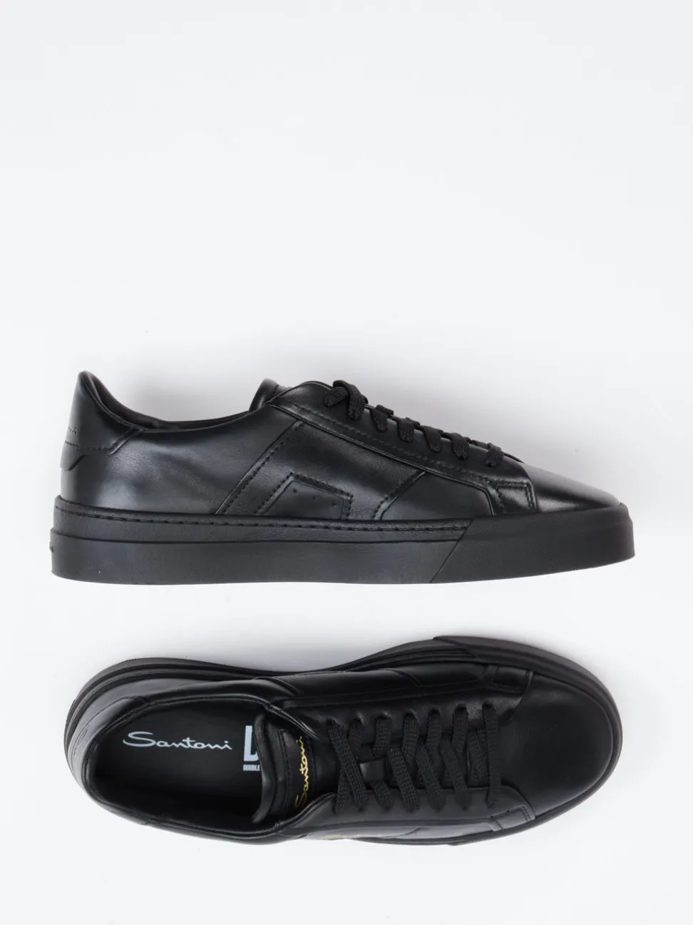 Santoni – Sneaker aus Kalbleder Schwarz