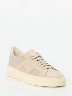 Santoni – Sneaker aus Kalbleder in Beige
