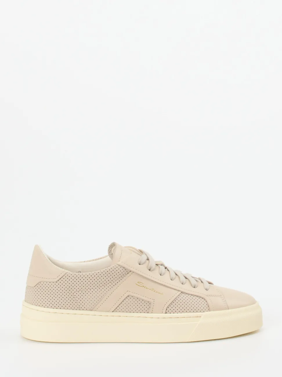 Santoni – Sneaker aus Kalbleder in Beige