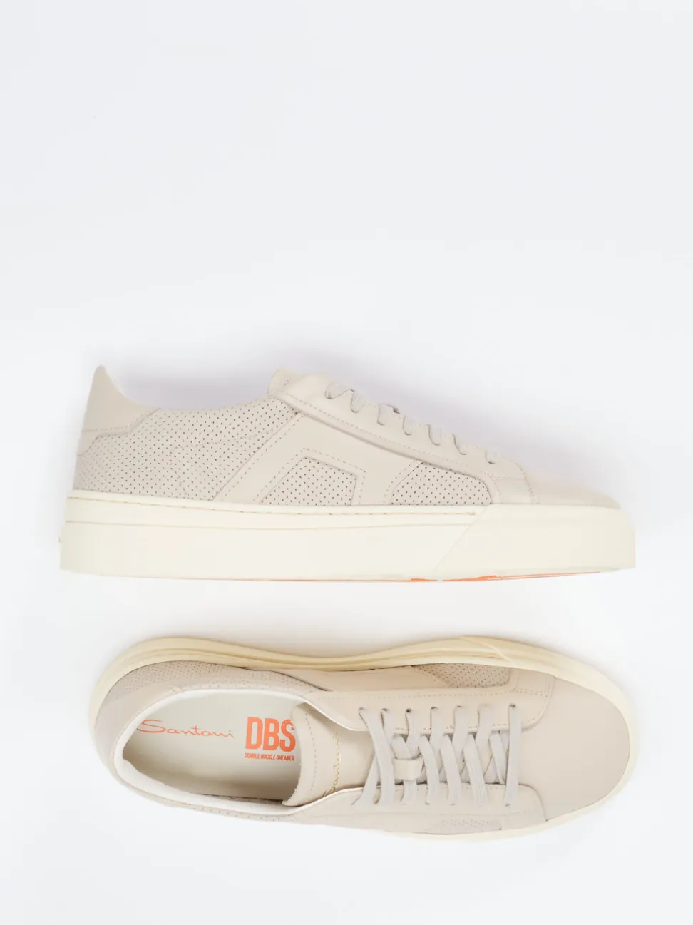 Santoni – Sneaker aus Kalbleder in Beige