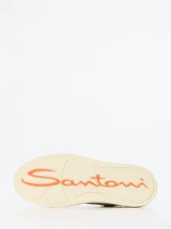 Santoni – Sneaker aus Kalbleder in Beige