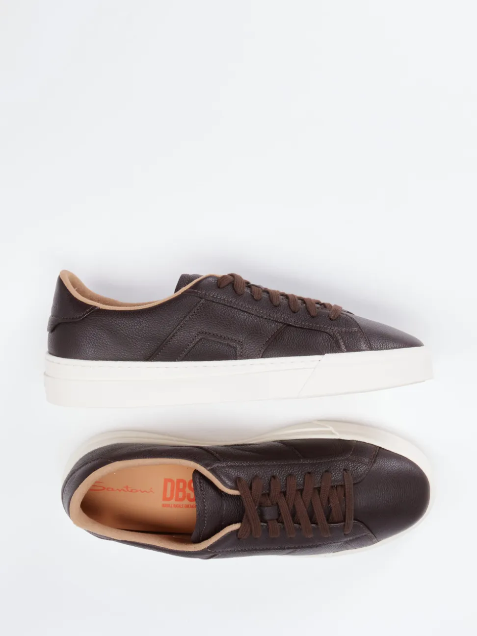 Santoni – Sneaker aus Kalbleder Dunkelbraun