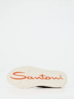 Santoni – Sneaker aus Kalbleder Dunkelbraun