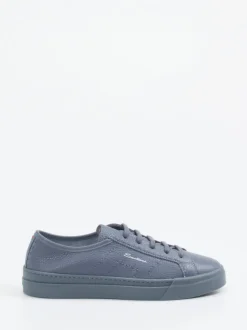Santoni – Sneaker aus Kalbleder Schieferblau