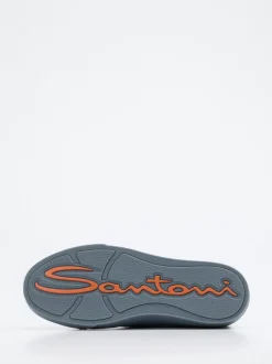 Santoni – Sneaker aus Kalbleder Schieferblau