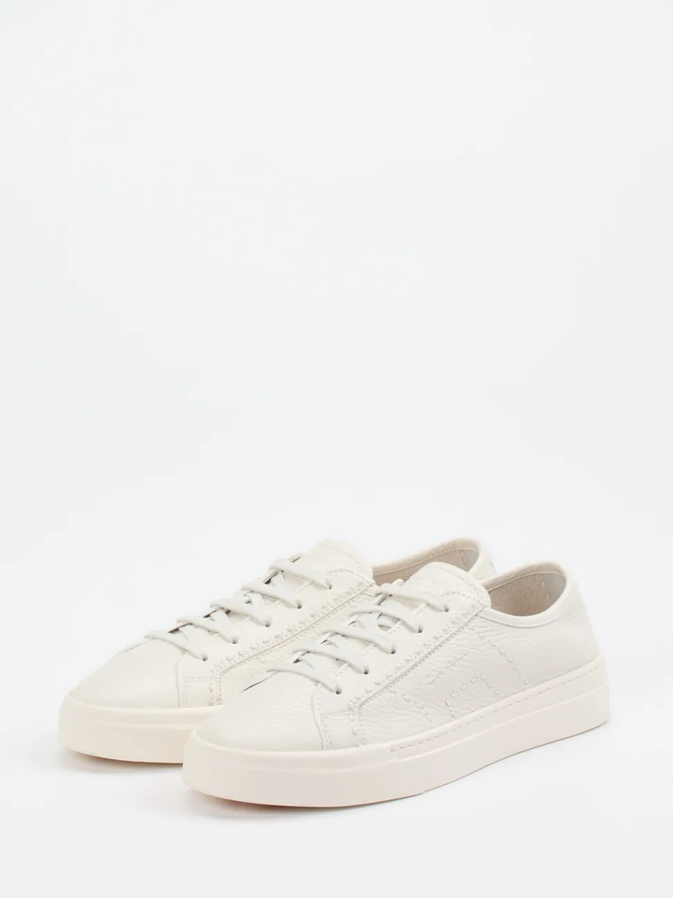 Santoni – Sneaker aus Kalbleder in Off-White