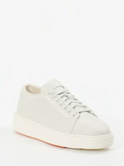 Santoni – Sneaker aus Kalbleder in Offwhite