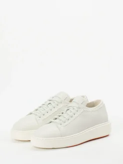 Santoni – Sneaker aus Kalbleder in Offwhite