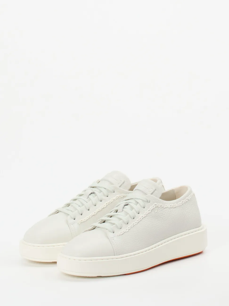 Santoni – Sneaker aus Kalbleder in Offwhite