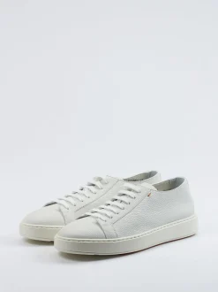 Santoni – Sneaker aus Kalbleder in Offwhite