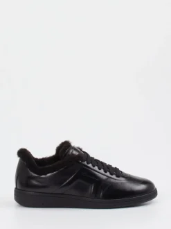 Santoni – Sneaker aus Kalbleder mit Lammfellfutter