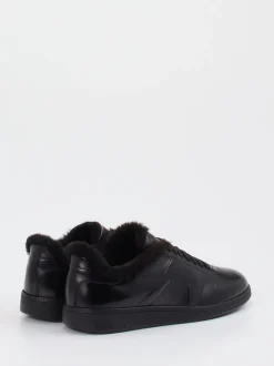Santoni – Sneaker aus Kalbleder mit Lammfellfutter