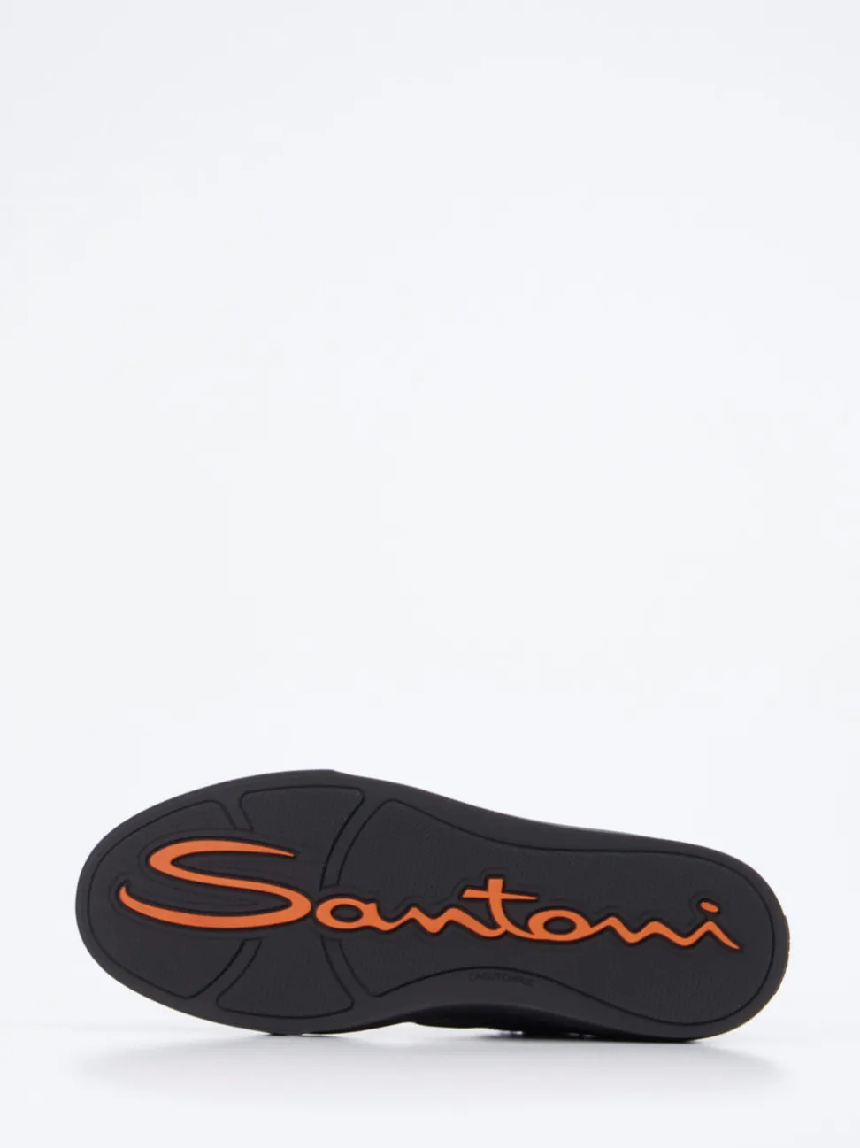 Santoni – Sneaker aus Kalbleder glänzend schwarz