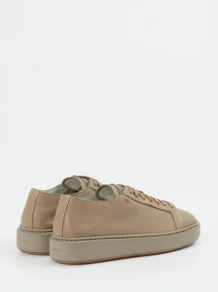 Santoni – Sneaker aus Kalbleder in Beigebraun