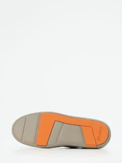 Santoni – Sneaker aus Kalbleder in Beigebraun