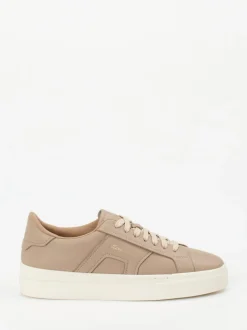 Santoni – Sneaker aus Lammleder in Taupe