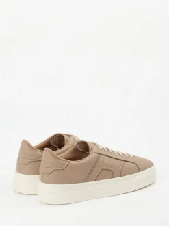 Santoni – Sneaker aus Lammleder in Taupe
