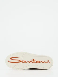 Santoni – Sneaker aus Lammleder in Taupe
