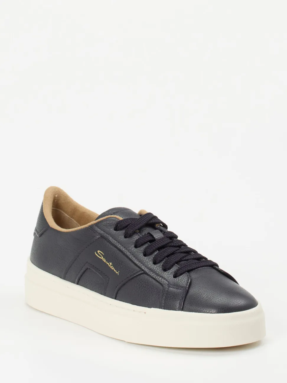 Santoni – Sneaker aus Lammleder Dunkelblau