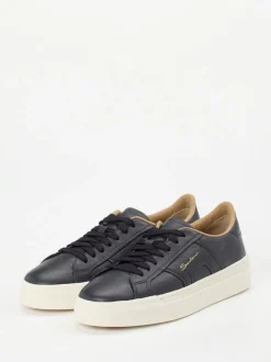 Santoni – Sneaker aus Lammleder Dunkelblau