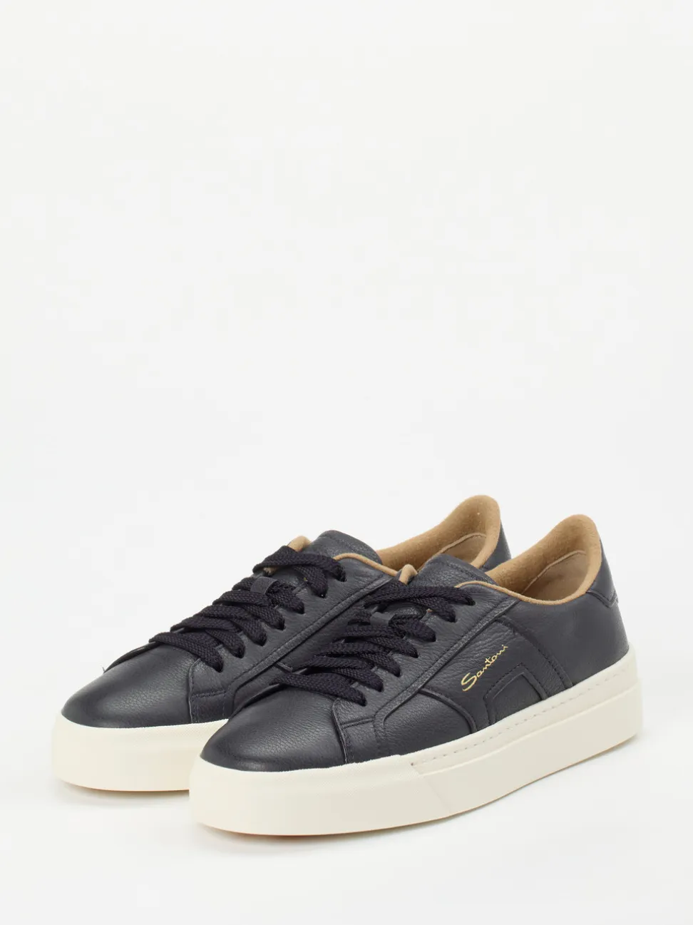 Santoni – Sneaker aus Lammleder Dunkelblau