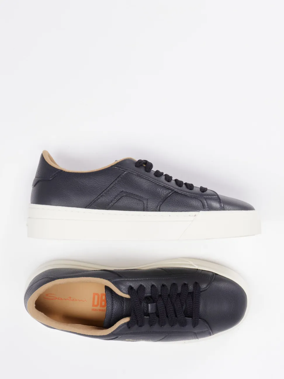 Santoni – Sneaker aus Lammleder Dunkelblau