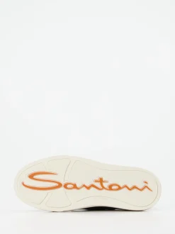 Santoni – Sneaker aus Lammleder Dunkelblau