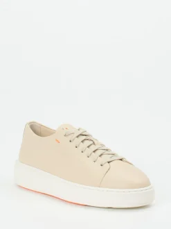 Santoni – Sneaker aus Lammleder in Beige