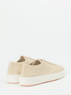 Santoni – Sneaker aus Lammleder in Beige