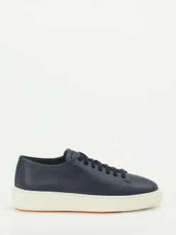 Santoni – Sneaker aus Lammleder Dunkelblau