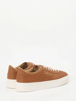 Santoni – Sneaker aus Lammleder Cognacbraun