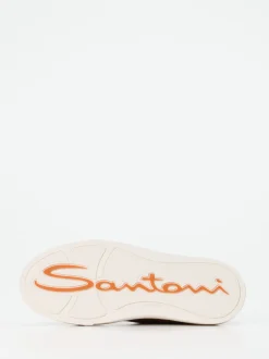 Santoni – Sneaker aus Lammleder Cognacbraun