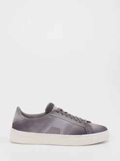 Santoni – Sneaker aus Leder in Schiefergrau