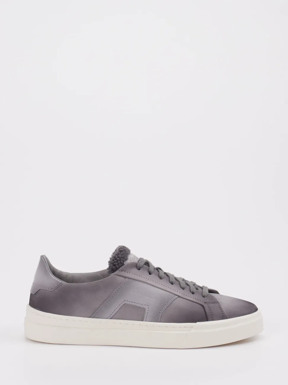Santoni – Sneaker aus Leder in Schiefergrau