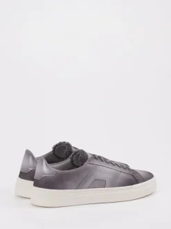 Santoni – Sneaker aus Leder in Schiefergrau