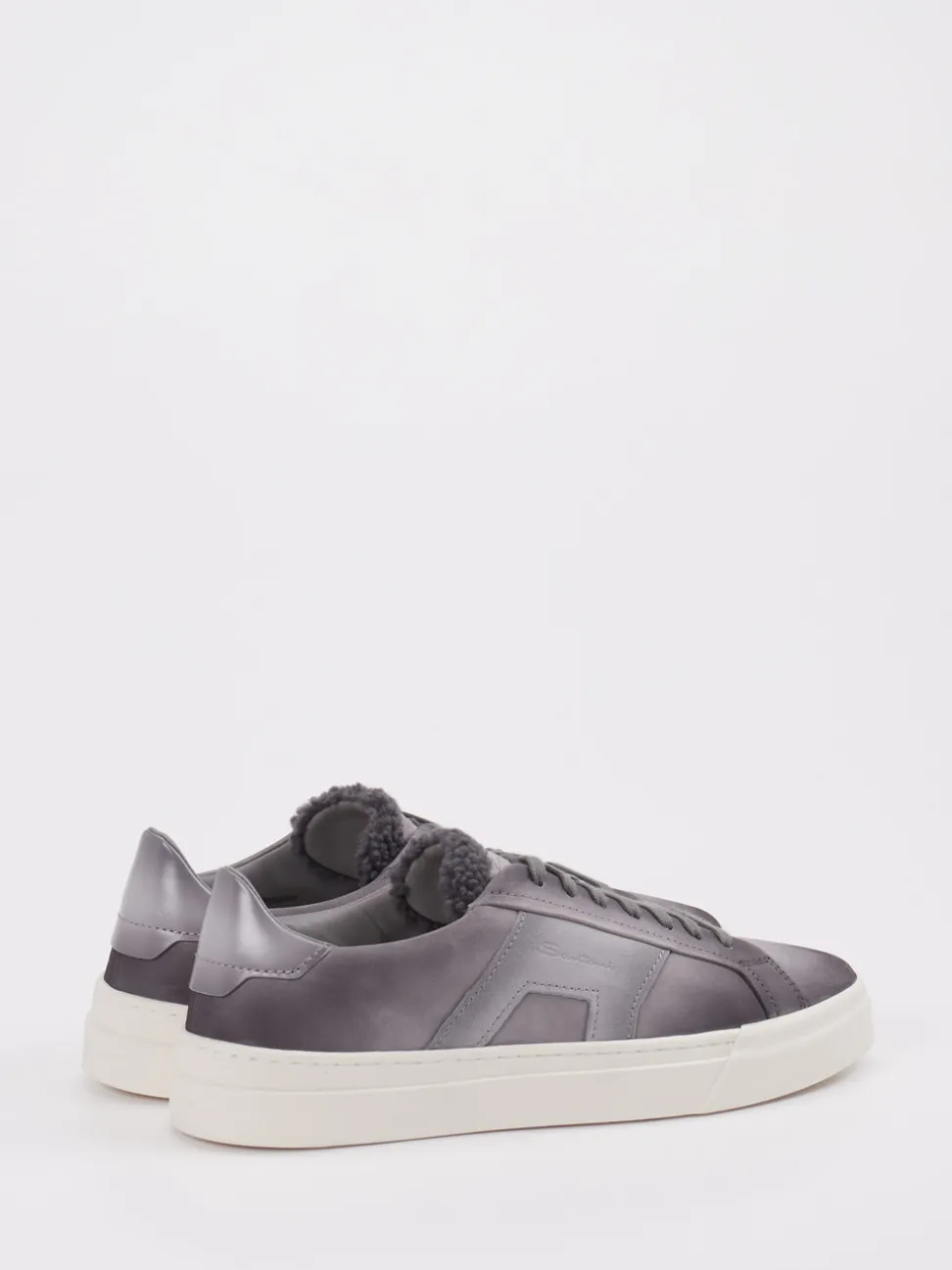 Santoni – Sneaker aus Leder in Schiefergrau