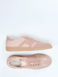 Santoni – Sneaker aus Veloursleder in Altrosa