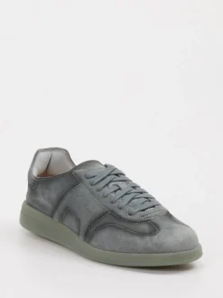 Santoni – Sneaker aus Veloursleder blaugrau