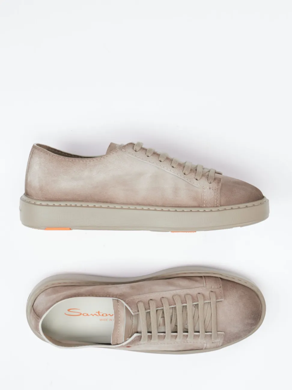 Santoni – Sneaker aus Veloursleder in Taupe